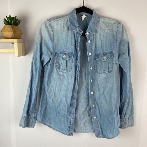 J. Crew Denim‎ button down shirt size 0P - Picture 1 of 3